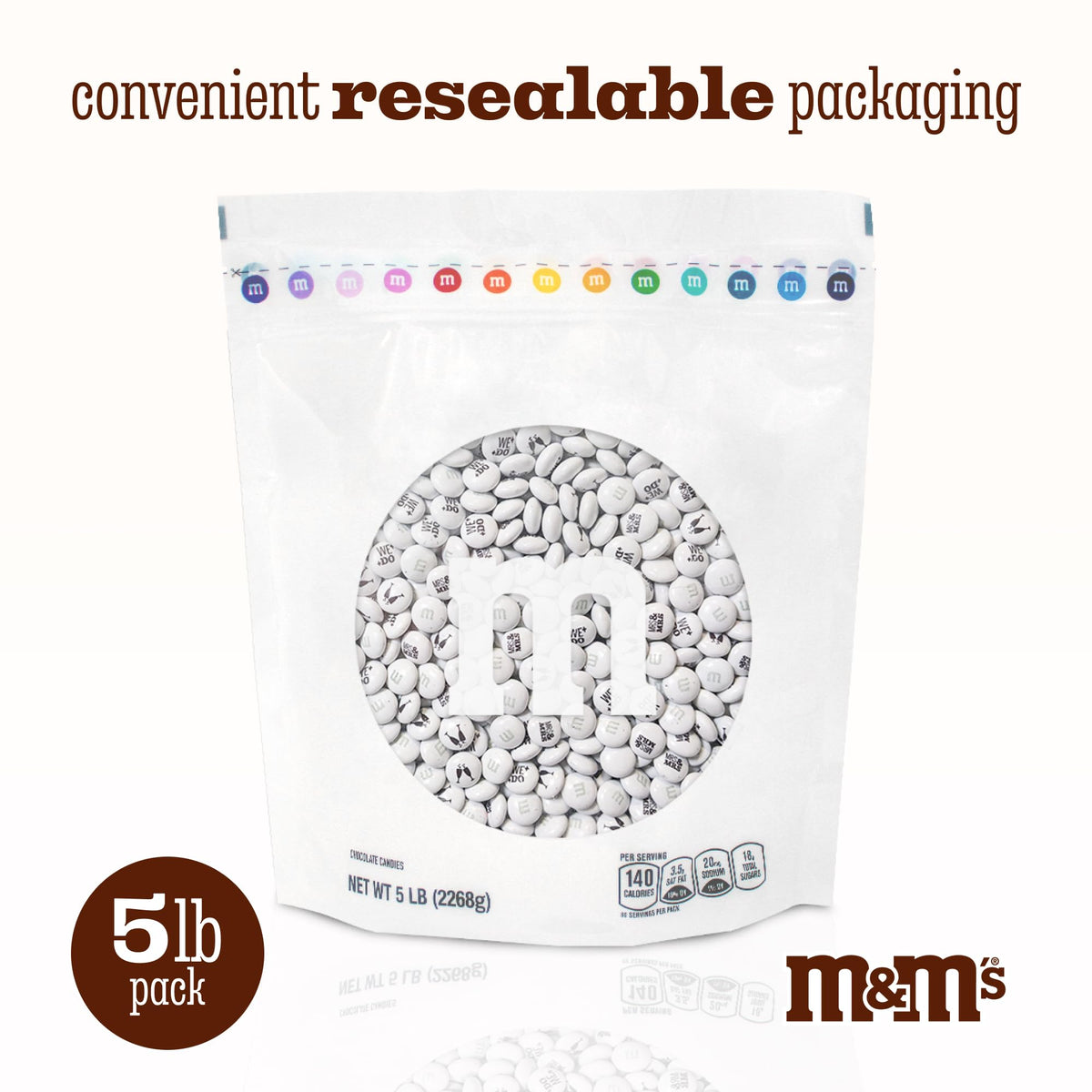 M&MS WORLD Mrs. and Mrs.    Milk Chocolate Candy, 5 lbs Bulk Candy for Wedding Decorations, Unique Favors, or Cake Topper