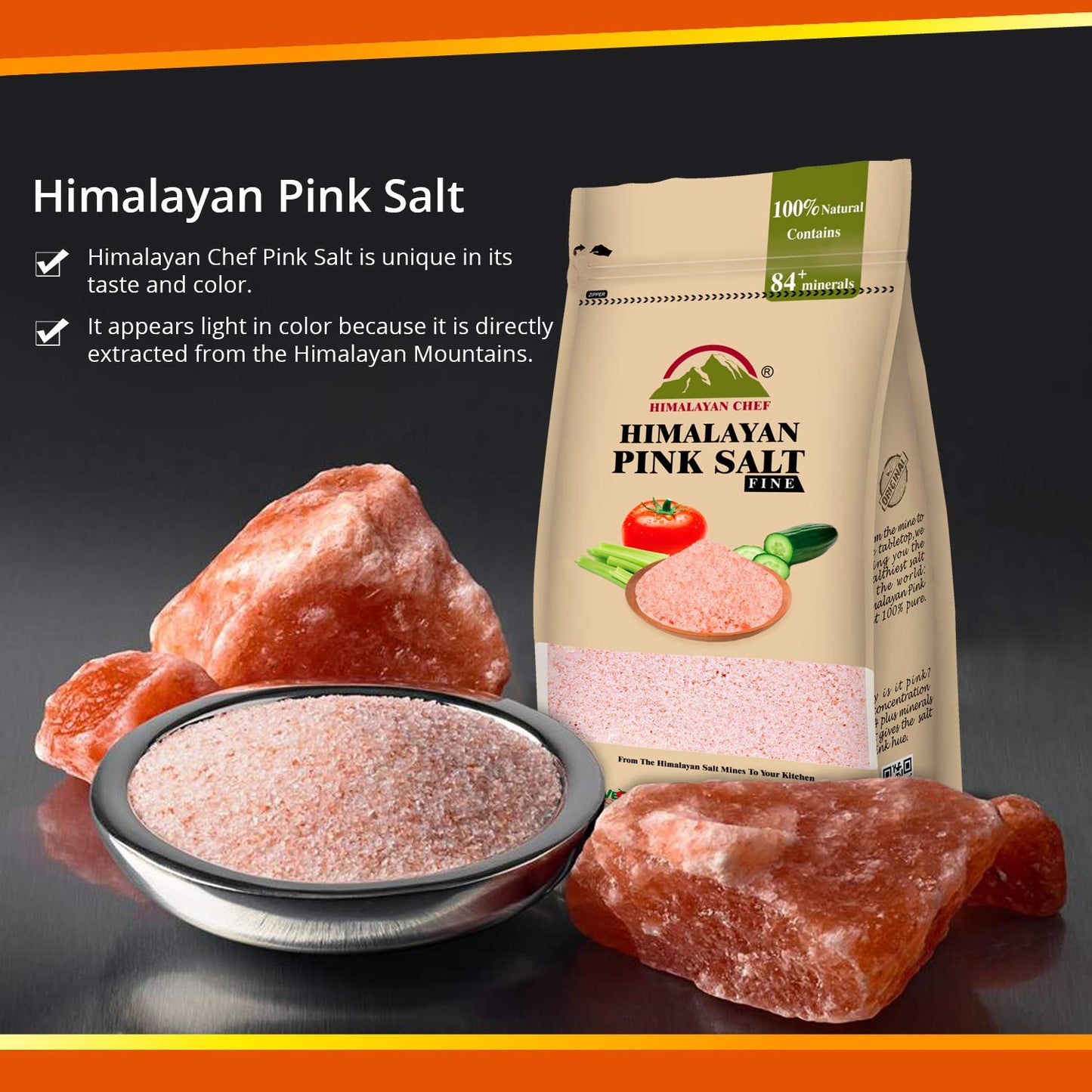 WBM LLC Natural Himalayan Pink Salt With Ceramic Salt Inhaler  1.7 Lb