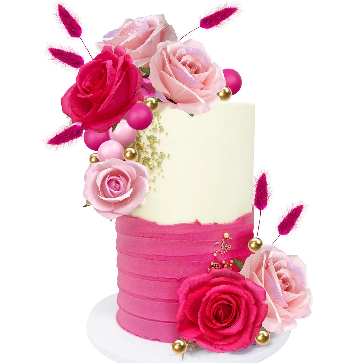 Hot Pink Girl Cake Toppers Pink Ball Cake Decoration Butterfly Cake Decoration Girl Theme Cake Decoration For Wedding Birthday B