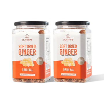 Homtiem Dried Crystallized Ginger(16 Ounce)Soft, Chews and Candied Delicious Gingers,No Artificial Colors, Easy to eat, keep and