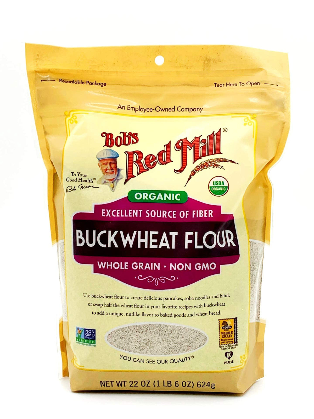 Bob's Red Mill Organic Buckwheat Flour, 22 Ounce, (Pack of 6)