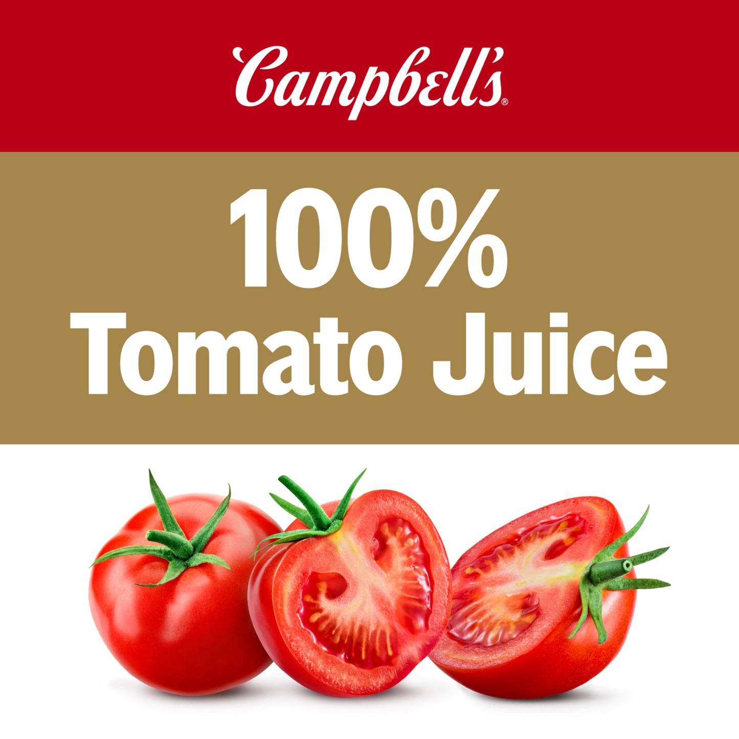 Campbells 100% Tomato Juice, 5.5 fl oz Can (6 Pack)