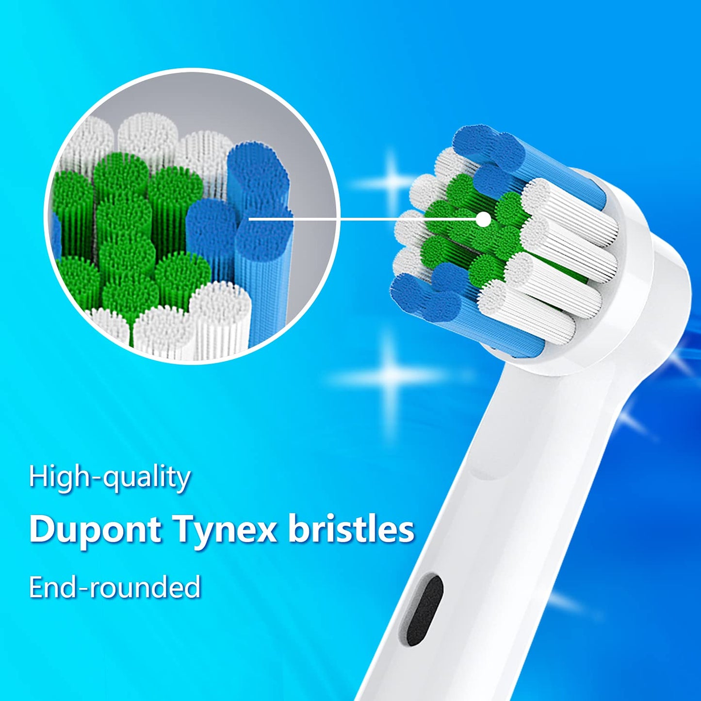 BUKURII Replacement Toothbrush Heads for Oral B Electric Toothbrushes, 4 Count, Small Round Head, Compatible with Braun Models 3756-4731