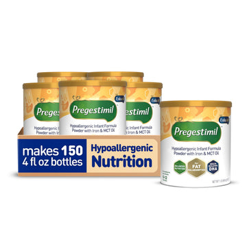 Enfamil Pregestimil Infant Formula with MCT Oil, for Fat Malabsorption Problems, Hypoallergenic Powder Can, 16 Oz, Pack of 6