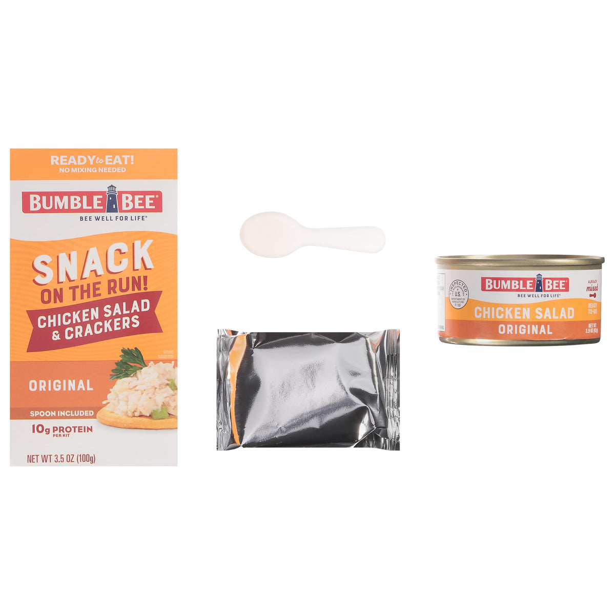 Bumble Bee Snack on the Run Chicken Salad with Crackers Kit, 3.5 oz (Pack of 12) - Ready to Eat, Spoon Included - Shelf Stable &