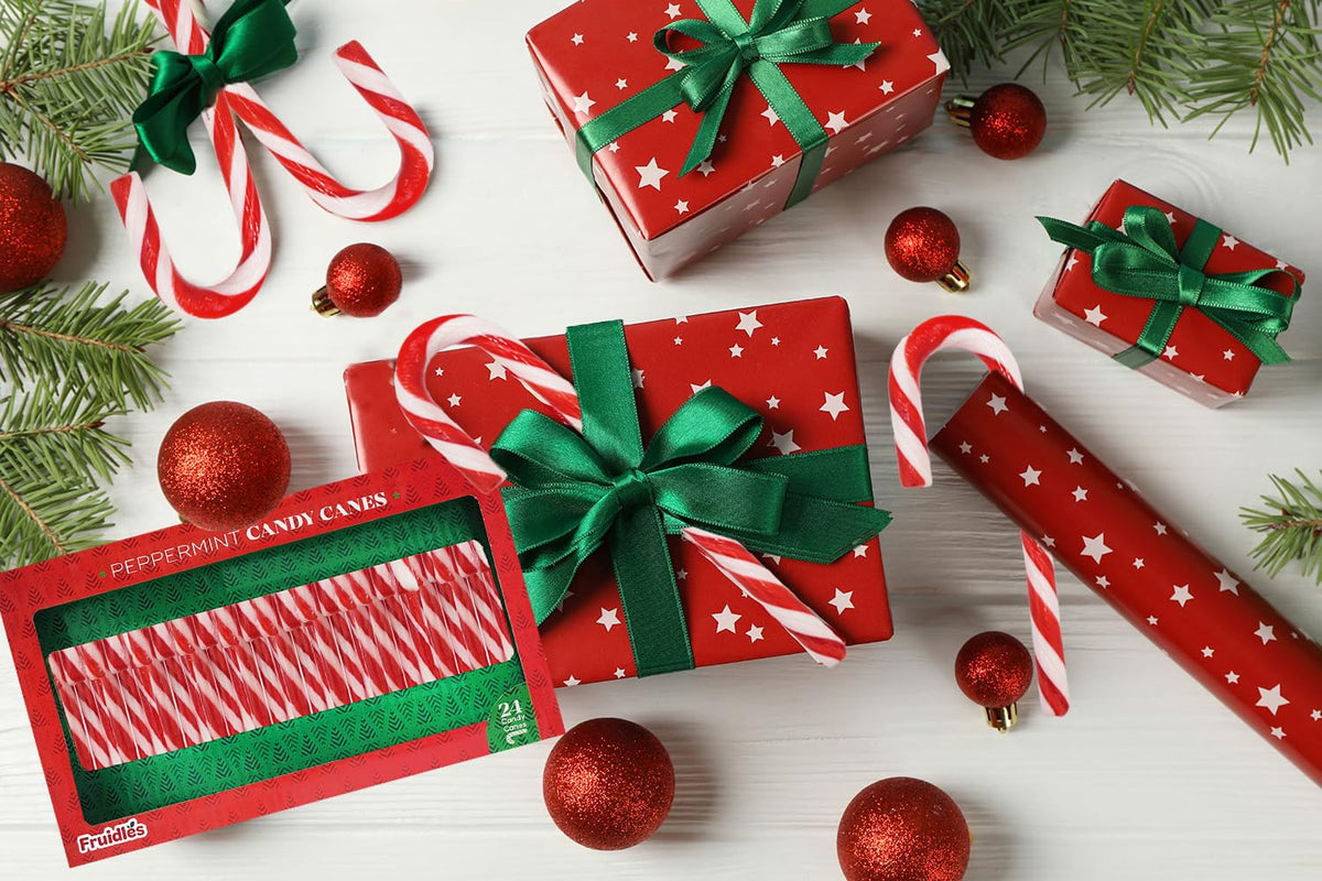 Fruidles 48-Pack Christmas Candy Canes Suckers, Peppermint Flavor, Individually Wrapped (48-Pack)