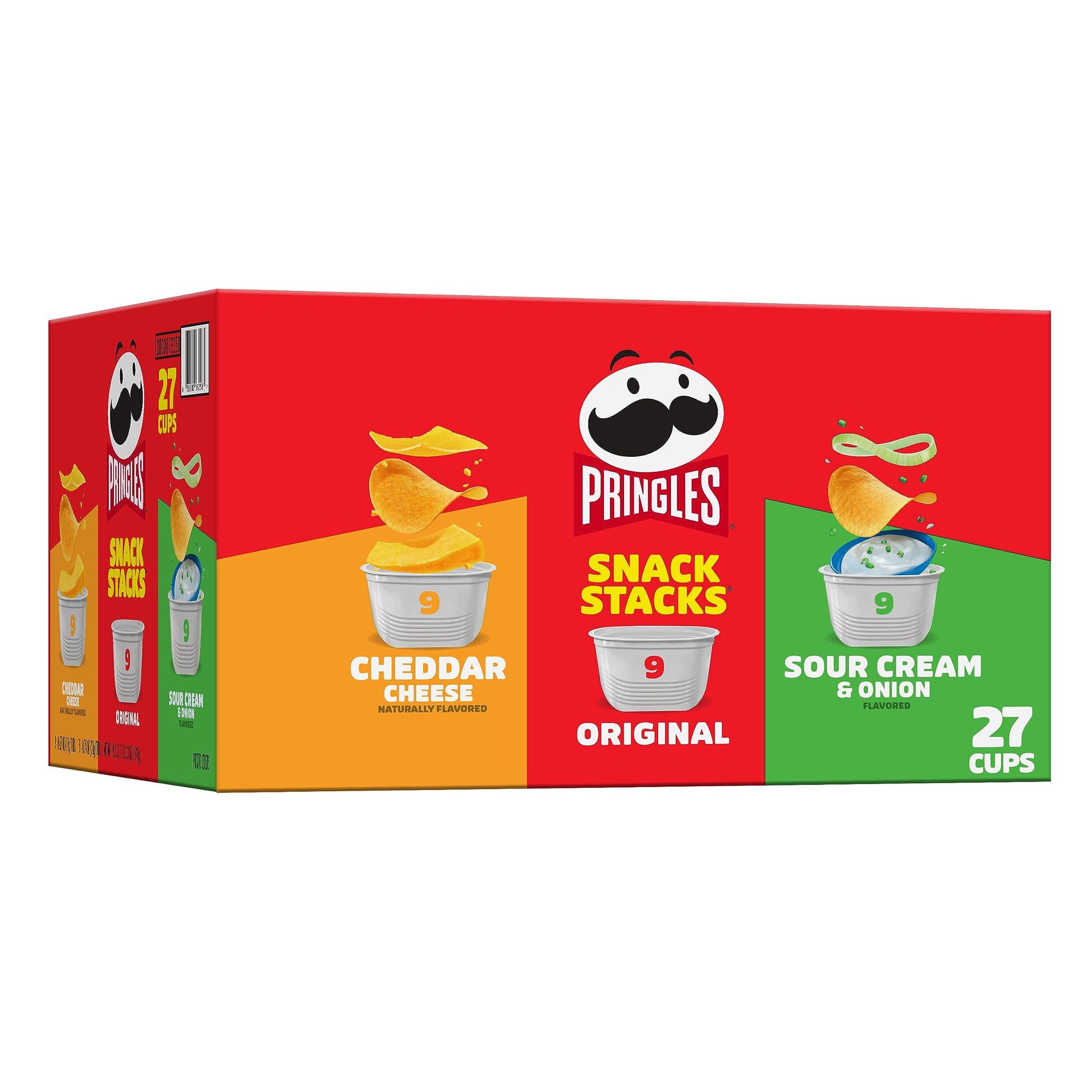 Pringles Potato Crisps Chips, Lunch Snacks, On-the-Go Snacks, Snack Stacks, Variety Pack, 19.3oz Box (27 Cups)