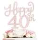 Happy 40Th Birthday Rose Gold Rhinestone Cake Topper - 40Th Birthdayanniversary,Cheers To Forty Years Old Bday Party Metal Spark