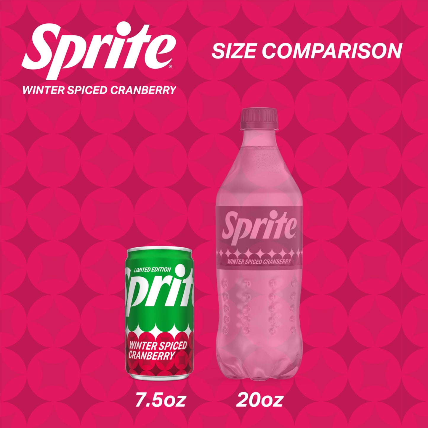 Sprite Winter Spiced Cranberry Soda Soft Drink Fridge Pack  7.5 fl oz Mini Cans  10 Pack