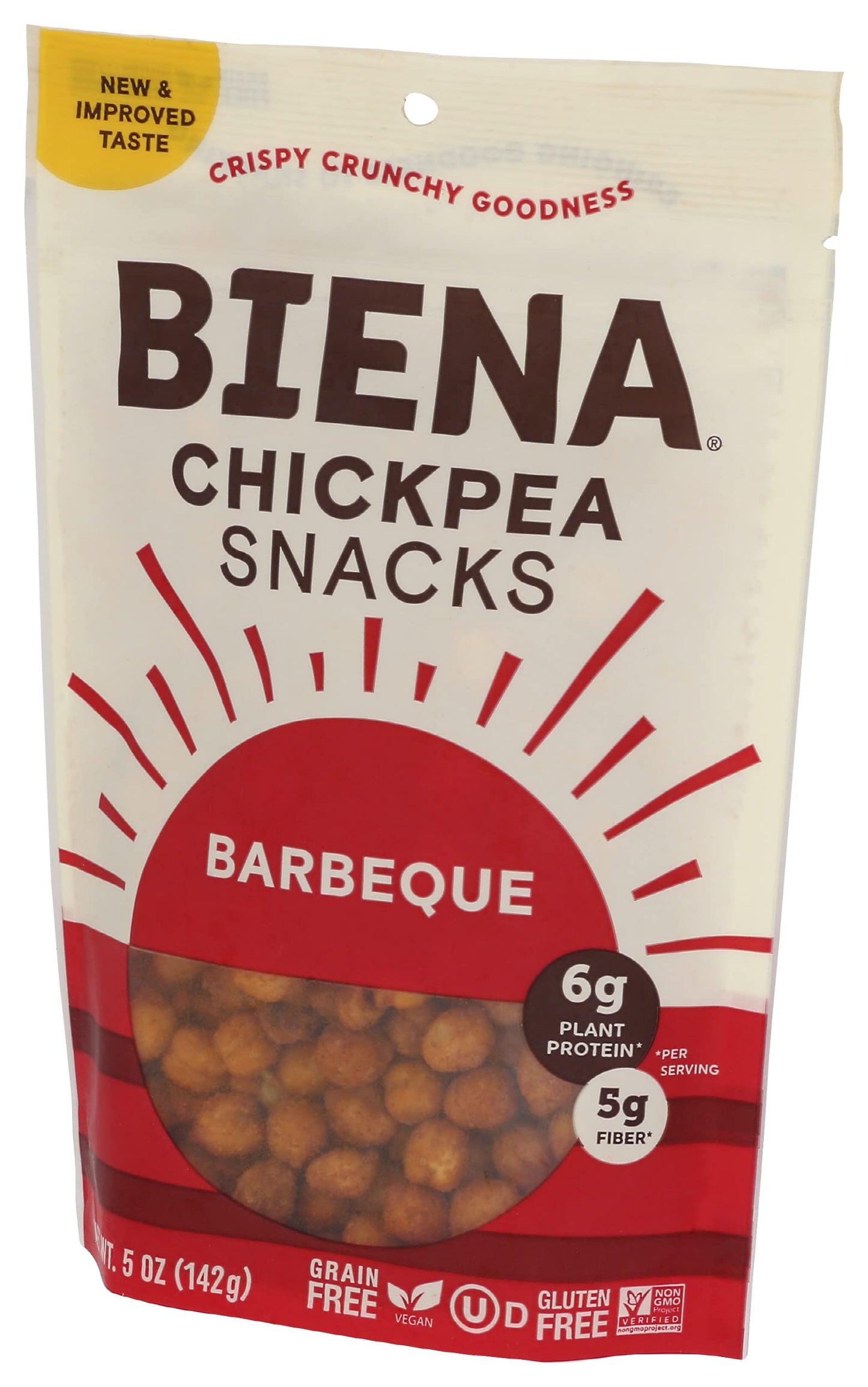 Biena Foods, Bbq Roasted Chickpea Snack, 5 Ounce