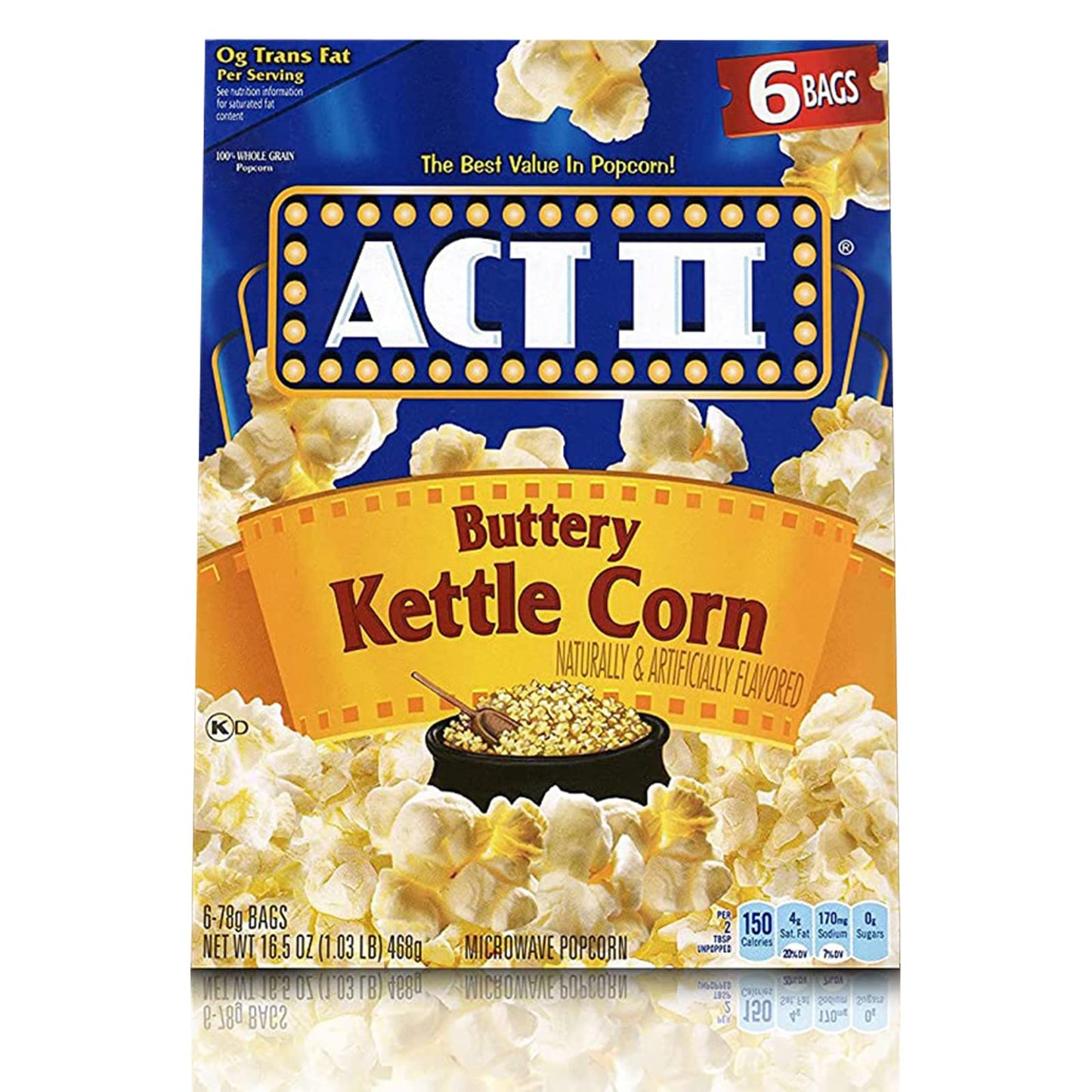 Kettle Corn - Act Ii Buttery Kettle Corn - 6 Bags