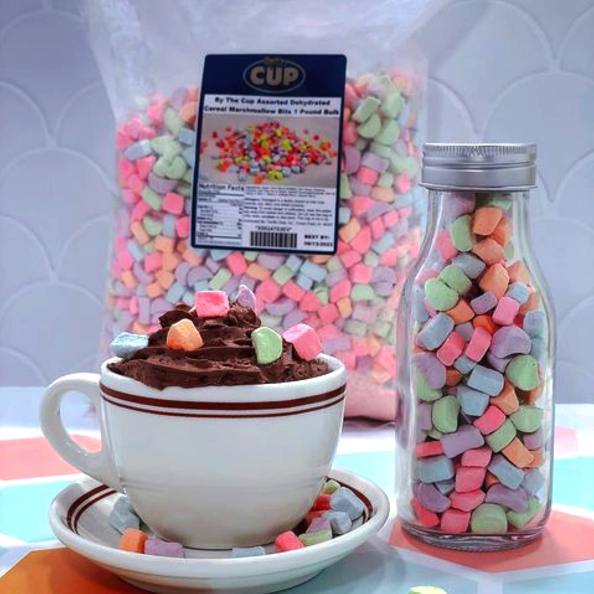 By The Cup Assorted Dehydrated Cereal Marshmallow Bits, 3 Lb Bulk Bag