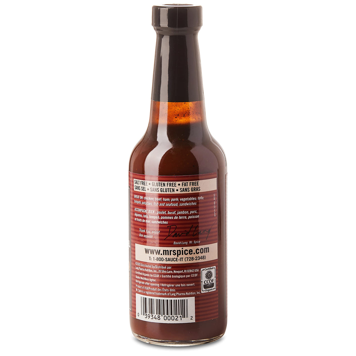 Mr. Spice Organic - Salt Free Sauce (Honey Bbq, Single)