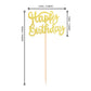 36 Pcs Happy Birthday Cupcake Toppers Glitter Birthday Cupcake Picks Decorations For Celebrating Birthday Party Supplies Gold