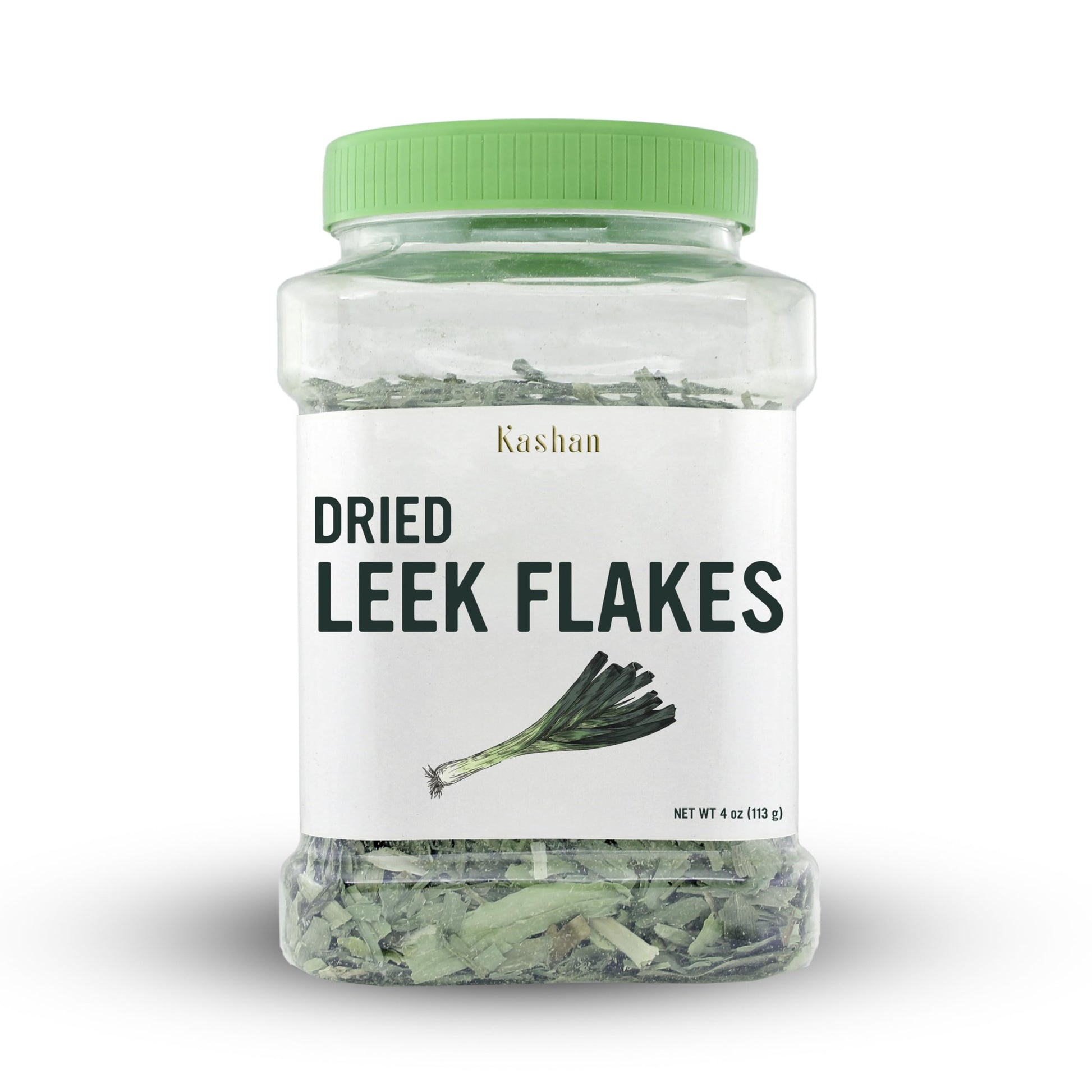 Kashan Gourmet Leek Flakes Seasoning, Aromatic Food Flavoring, 4oz (113g)
