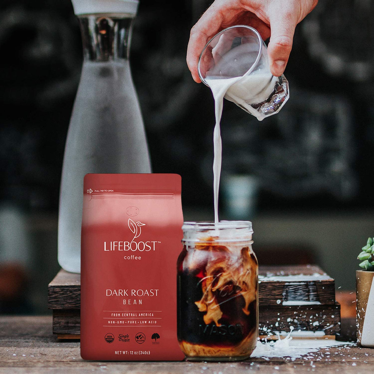 Lifeboost Dark Roast Whole Bean Coffee - Non-Gmo Low Acid Single Origin Usda Organic Coffee - Third Party Tested For Mycotoxins