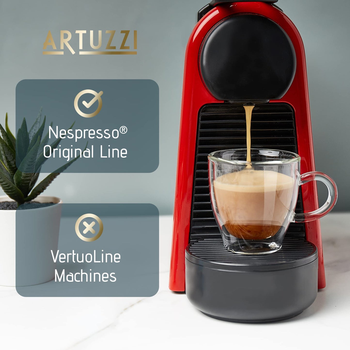 Artuzzi Nespresso Pods - 120ct Compatible Aluminum Dark Roast Coffee compact pieces, Italian, 1 Count