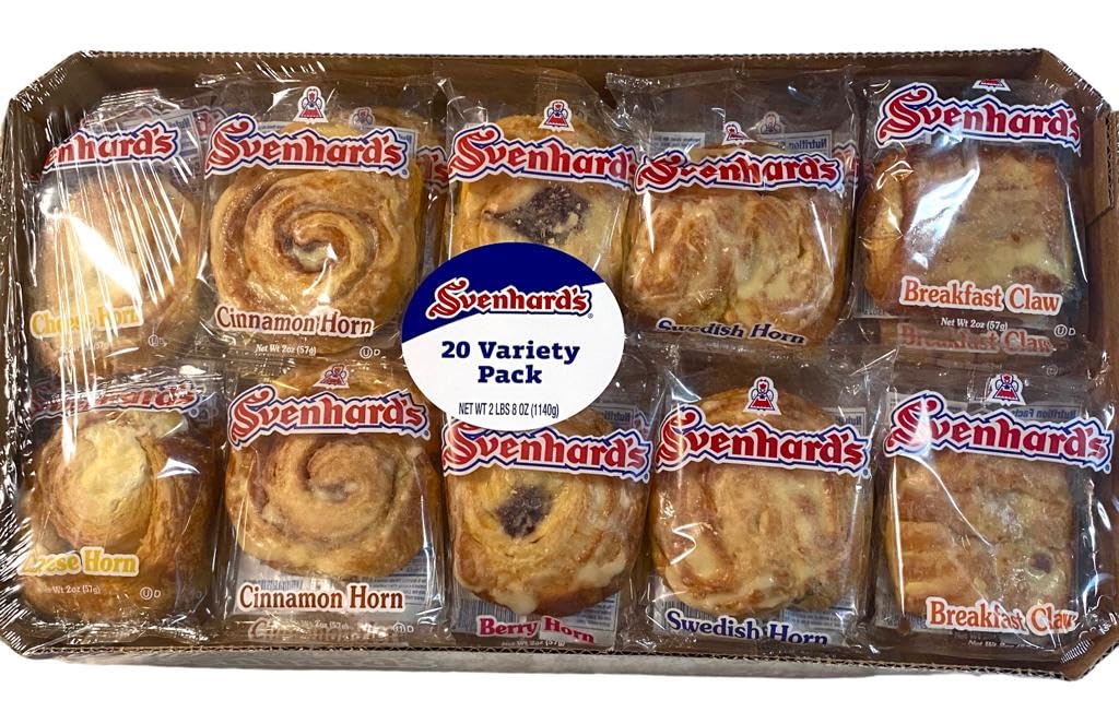 Svenhard'S Variety Danish 20 Count Cinnamon, Berry, Cheese,Raisin,Breakfast Claw, - B - C8