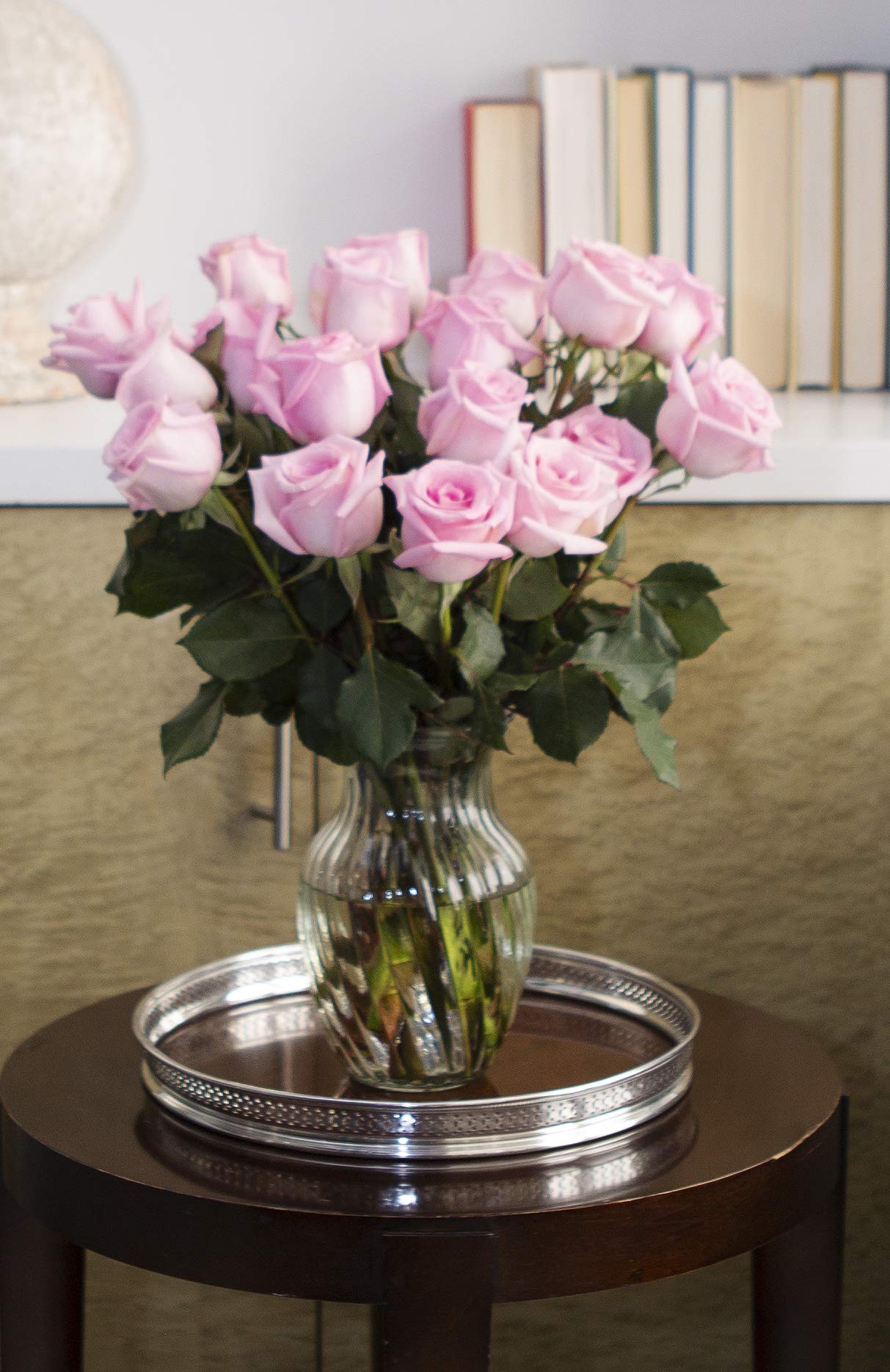 KaBloom Flowers - Mothers Day Collection - Bouquet of 18 Fresh Pink Roses (Farm-Fresh  Long-Stem) with Vase|Gift for Birthday  Anniversary  Thank You  Valentine  Mothers Day Fresh Flowers