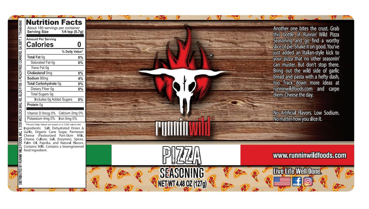Gourmet Pizza Seasoning | Italian Seasoning Spice Blend | Low Sodium | No Artificial Flavors | Runnin Wild Foods, 4.48 Ounces