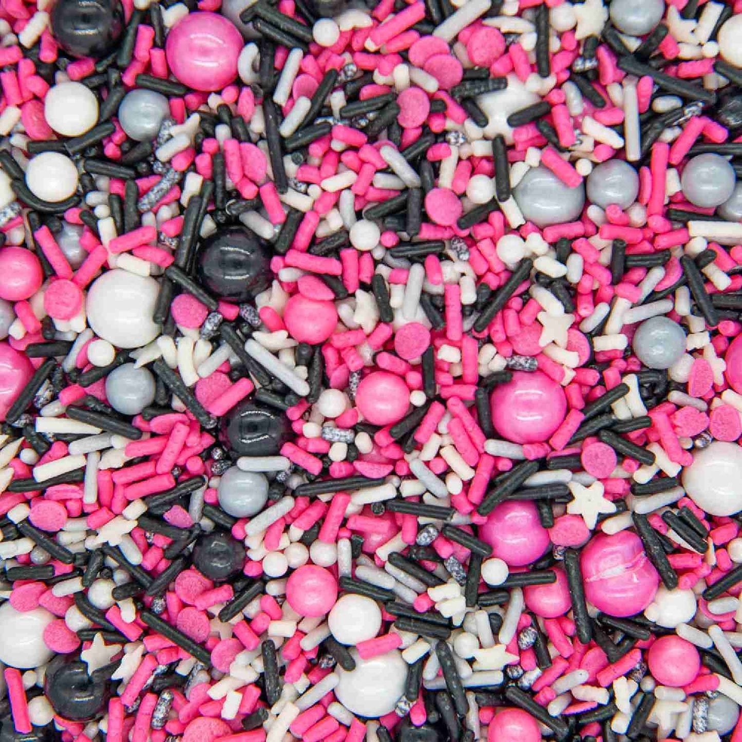 Sweets & Treats Boutique Minnie Mouse Sprinkles, Edible Cake Decorations, 4 oz, Pink and Black, Jimmies and Pearls