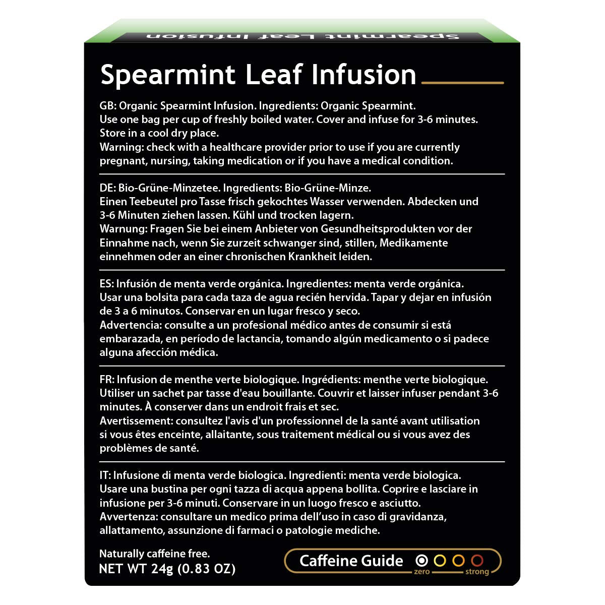 Buddha Teas Organic Spearmint Tea - 18 Bleach-Free Tea Bags, USDA Organic, OU Kosher, CCOF Organic
