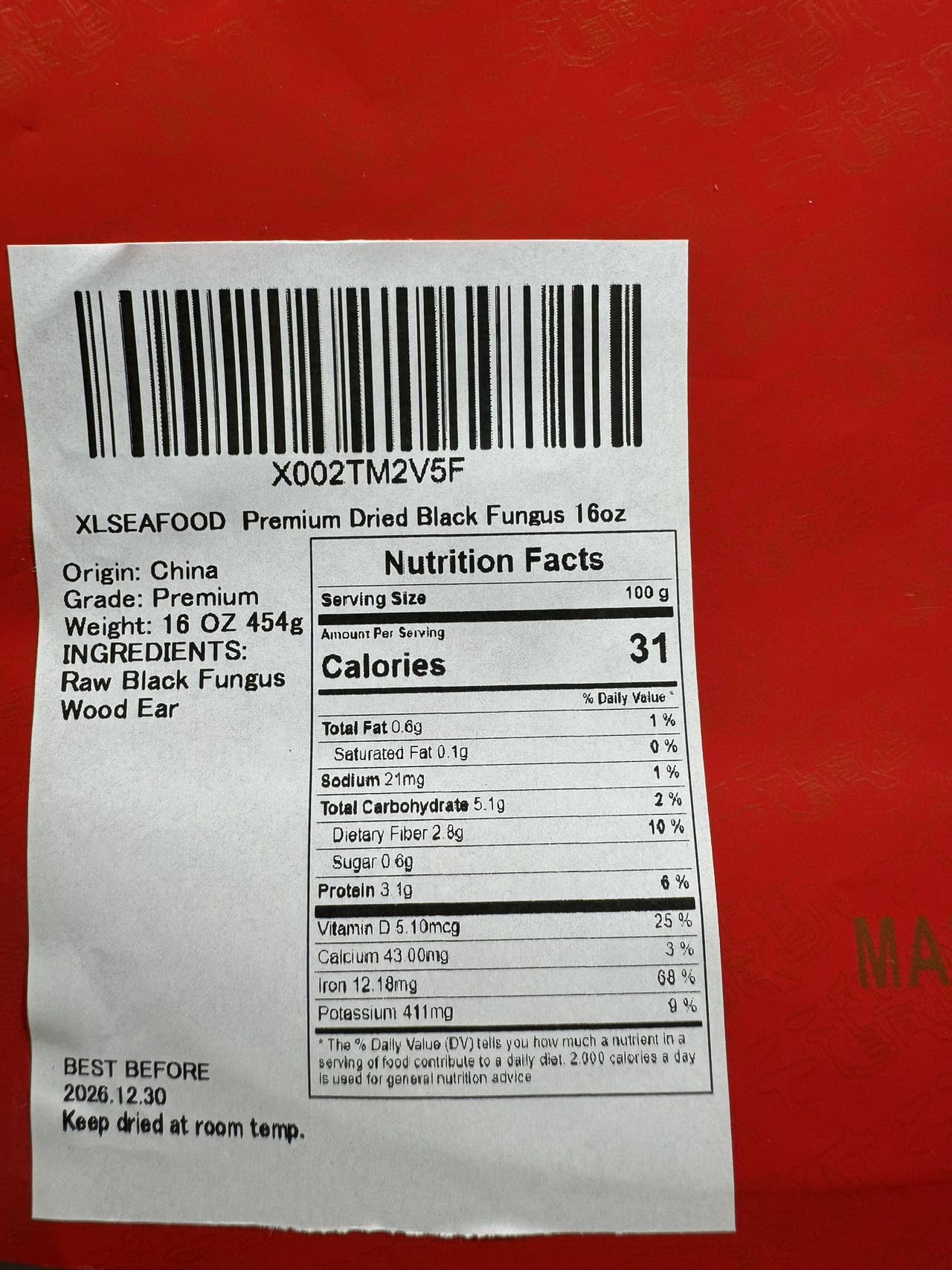 Xlseafood Nature Dried Black Fungus Woodear Mushrooms From Northeast China 8Oz   8 (0.5)