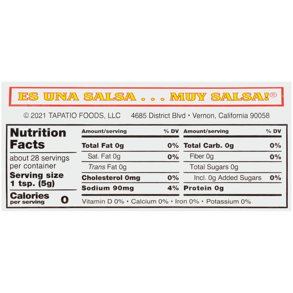 Tapatio Hot Sauce, Salsa Picante, 5 Oz (Pack Of 24)