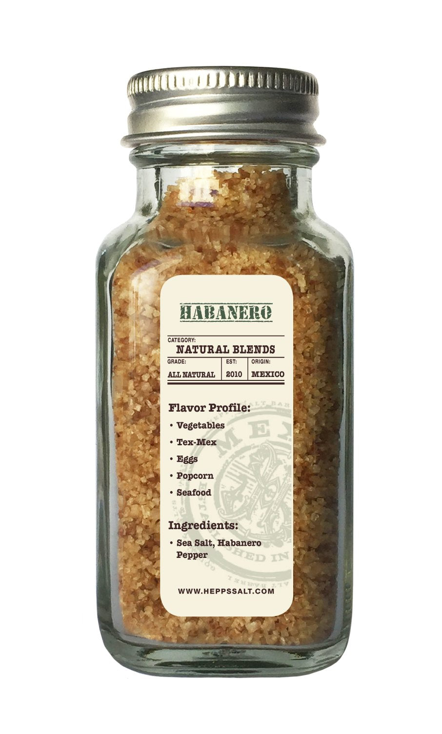 Hepps Salt Co. Habanero Sea Salt 2.OZ.