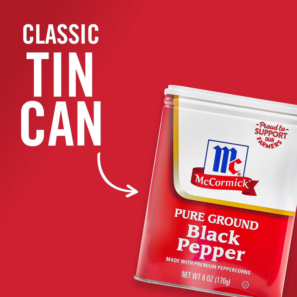 McCormick Pure Ground Black Pepper, 6 oz, 100% Pure, Pack of 1
