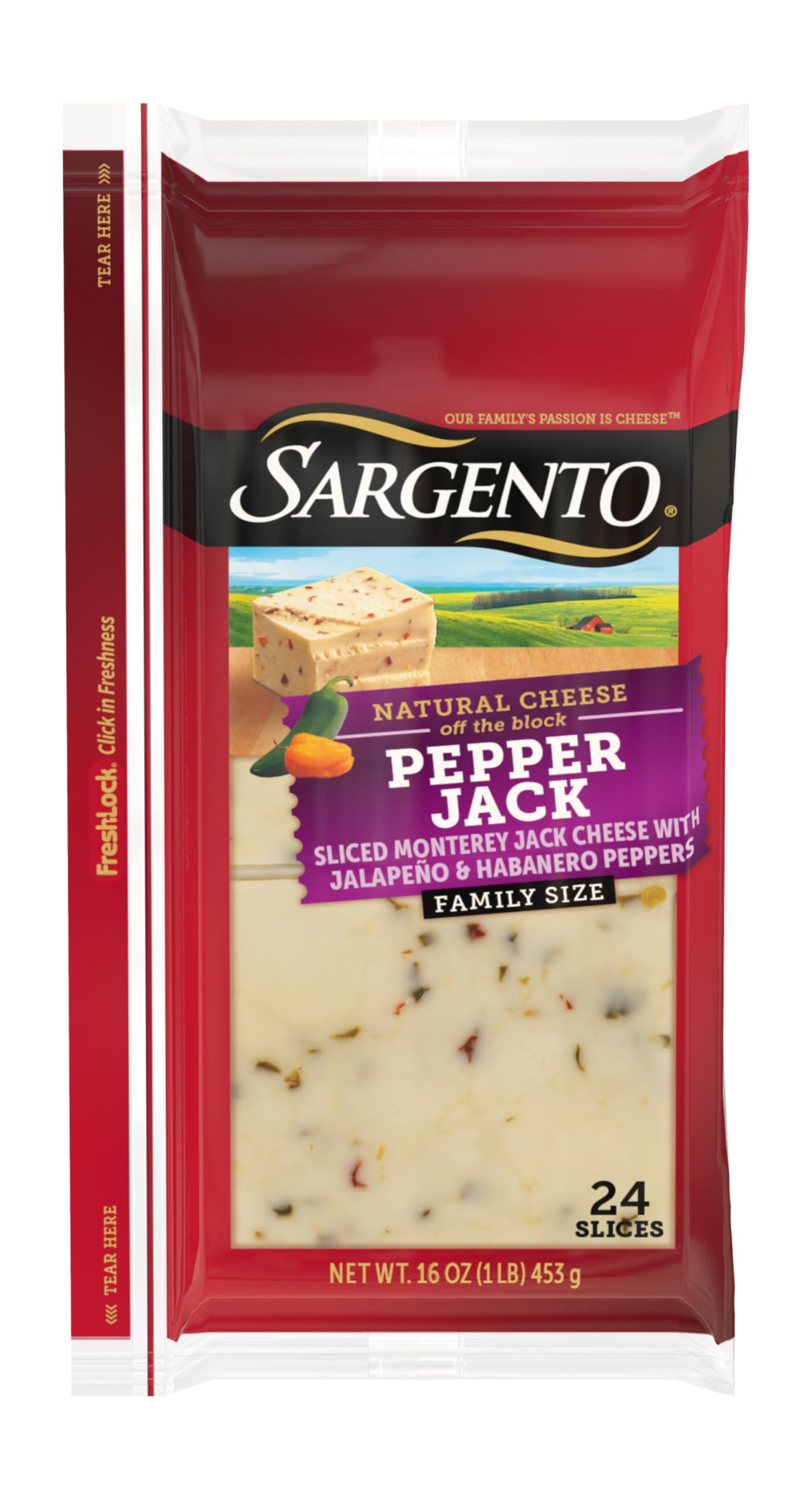 Sargento Natural Pepper Jack Sliced Cheese, 24 Slices