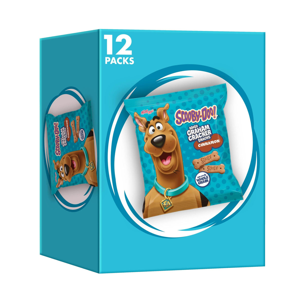 Kellogg'S Scooby-Doo! Baked Graham Cracker Sticks, Lunch Snacks, Snack Crackers, Cinnamon, 12Oz Box (12 Pouches)