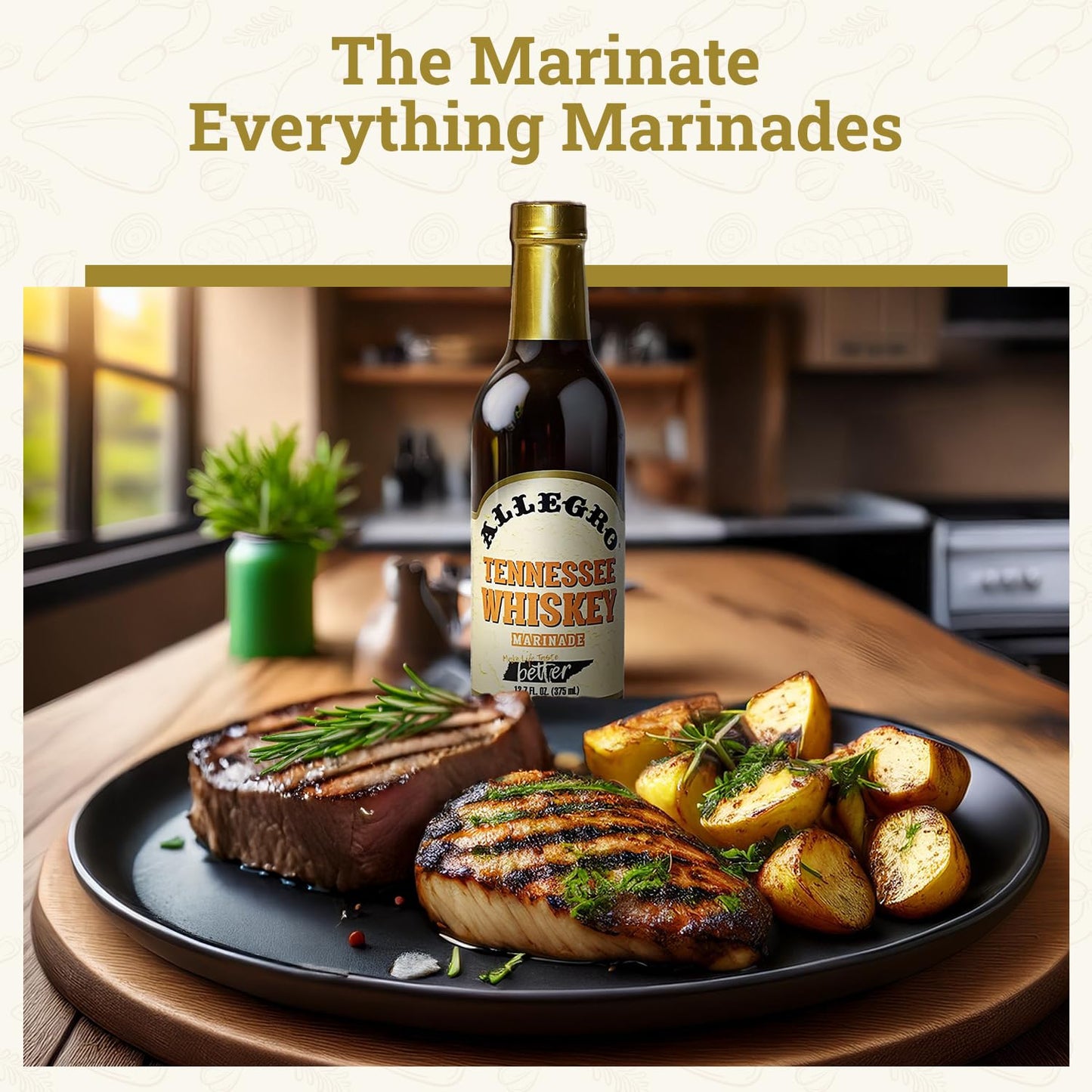 ALLEGRO - The Marinate Everything Marinades | Perfect Marinades for Meat & Veggies | Marinade for Grilling  Roasting & Cooking | Kosher & Gluten Free | 12.7 Oz (Pack of 4) - Tennessee spirit-inspired flavor