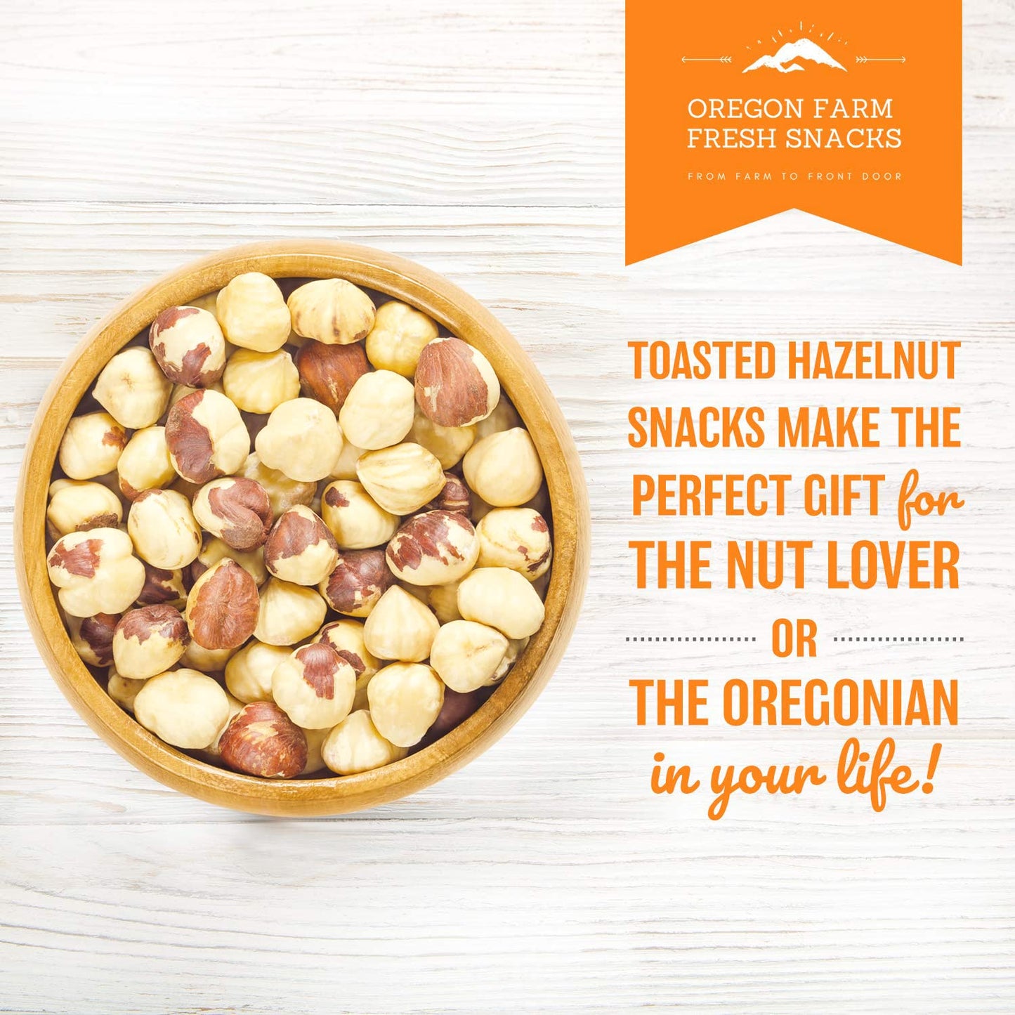 OREGON FARM FRESH SNACKS Natural Roasted Hazelnuts, Lightly Salted, 16oz