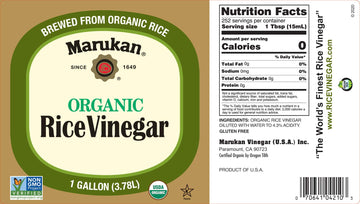 Marukan Organic Unseasoned Rice Vinegar, Pack of 2, 128 Fl Oz Total
