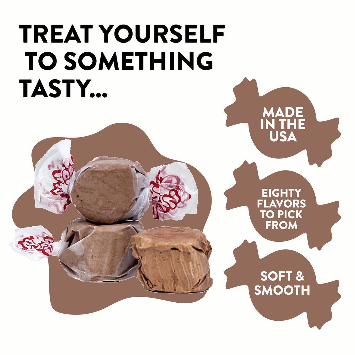 Taffy Town Saltwater Taffy- Chocolate | Gourmet Taffy| Nougat-Style Candy| Soft & Delicious| Snack Treats| Party Good Candies| 2