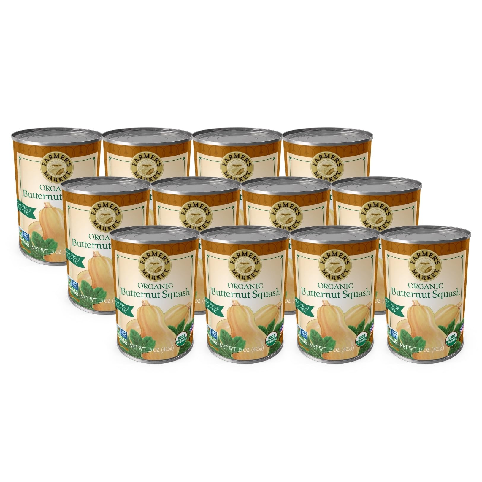 Farmers Market Foods Organic Butternut Squash, 15-Ounce Cans (Pack of 12)