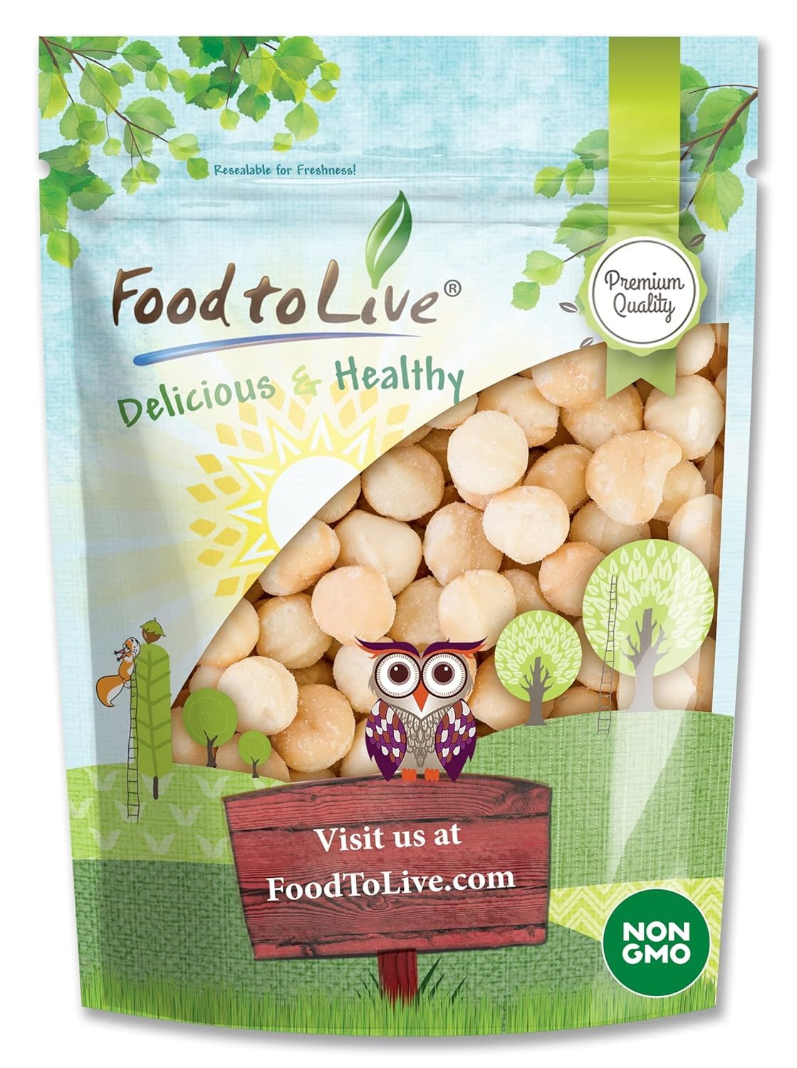 Food To Live Whole Macadamia Nuts, 2 Pounds – Non-Gmo Verified, Raw, Unsalted, Unroasted, Keto Friendly, Kosher, Vegan, Bulk, Great As Snack & For Baking, Good Source Of Manganese, Thiamin, & Copper
