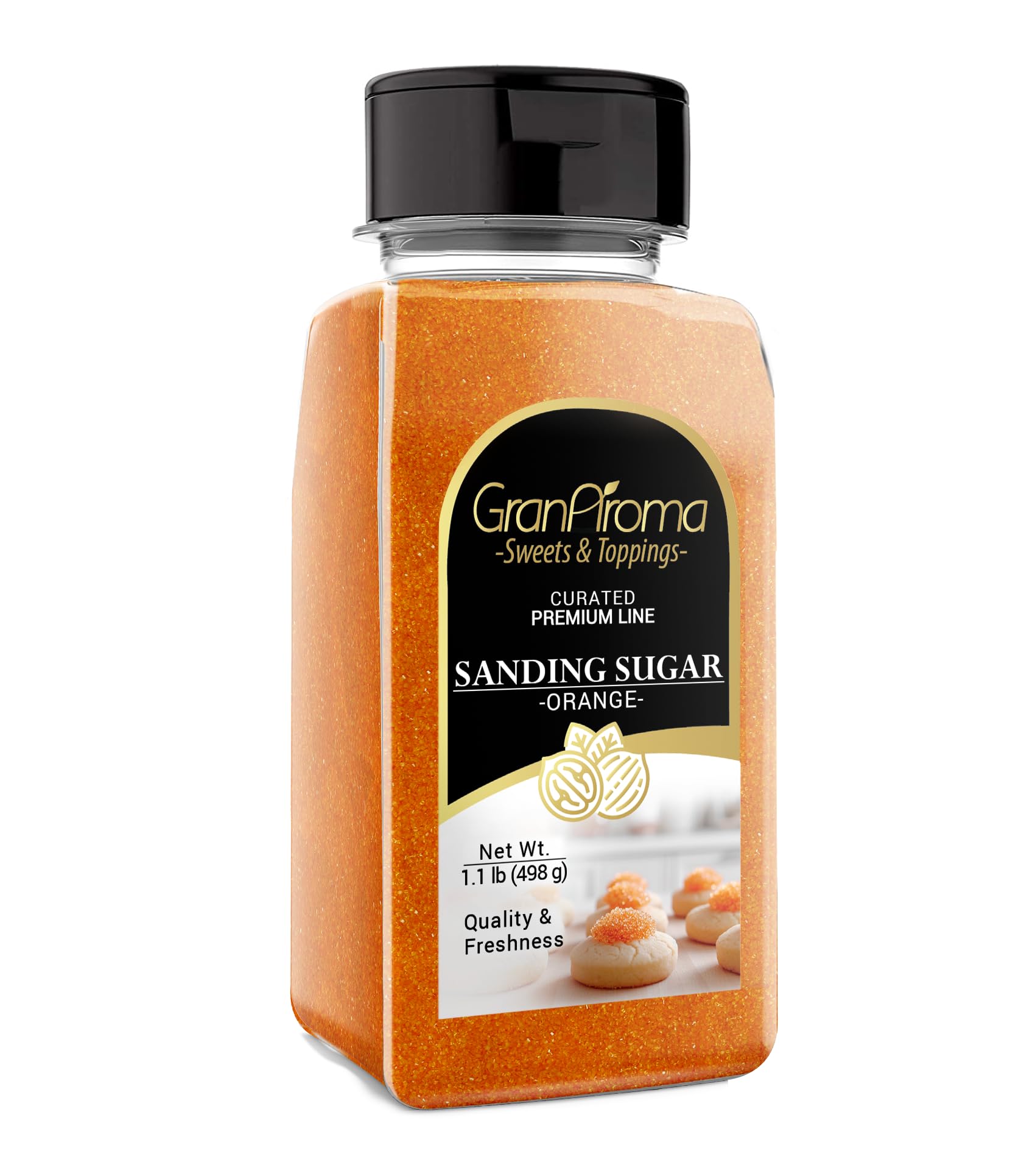 GranAroma Sanding Sugar, Decorative for Cookies & Sweets, Orange