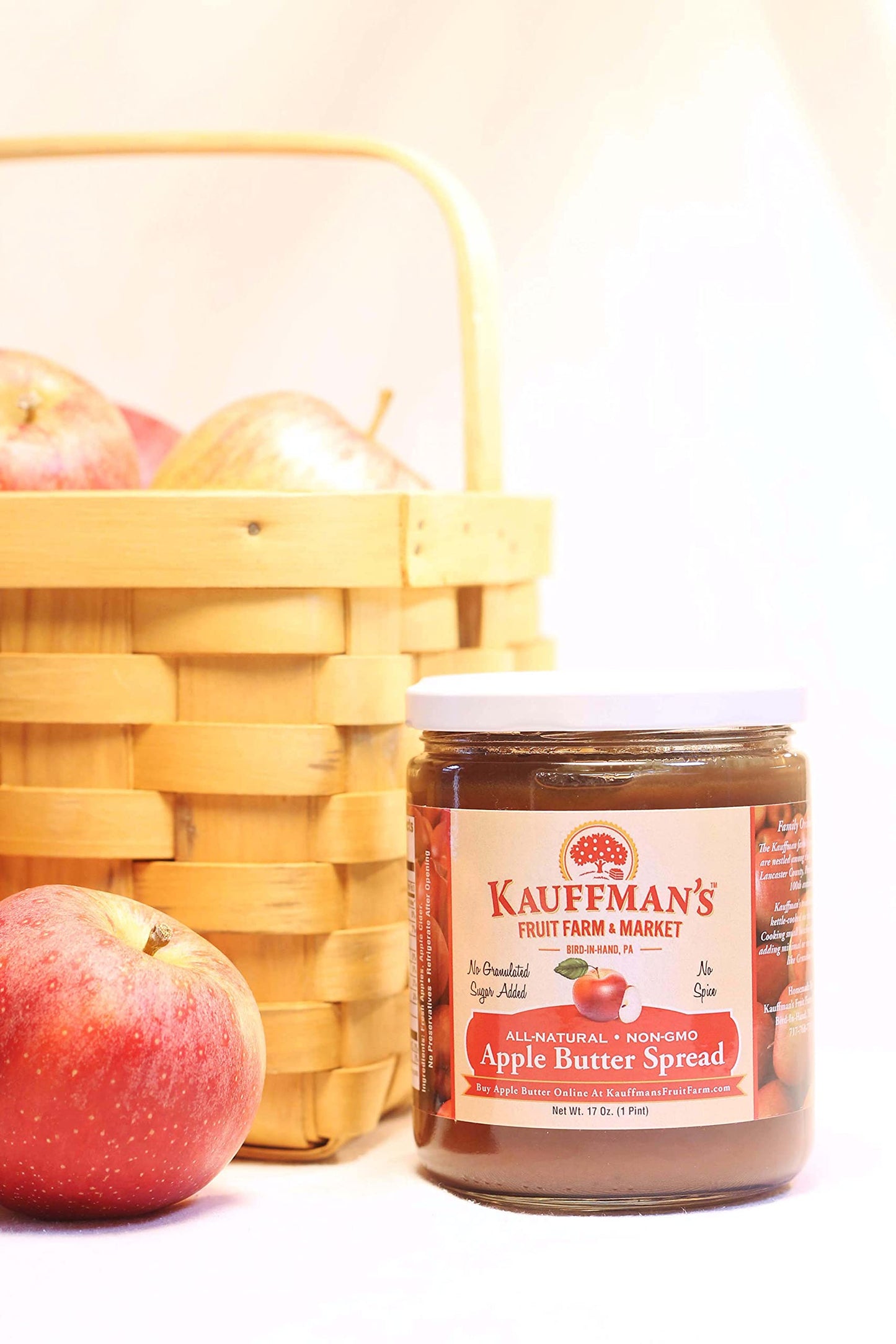Kauffmans Fruit Farm Homemade Apple Butter Spread, Plain, 17 Oz. (Pack of 6)