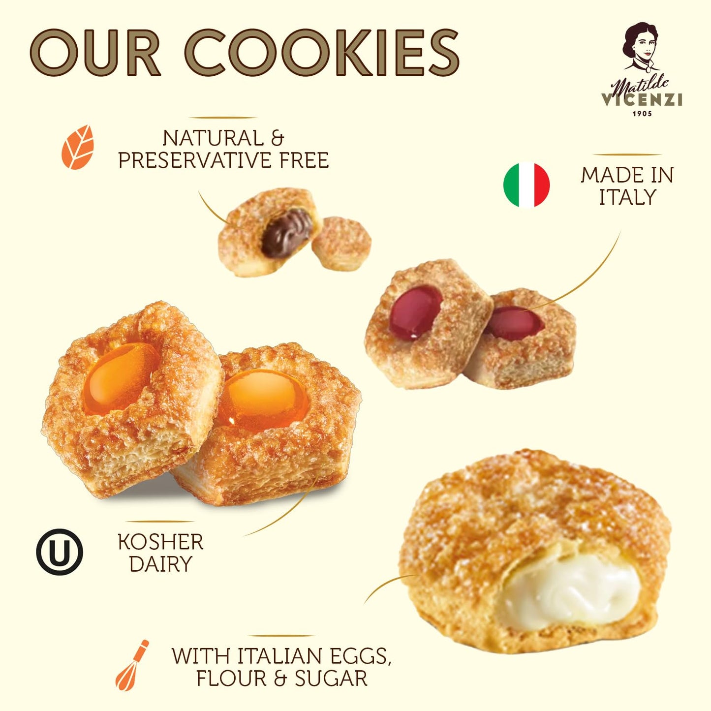Pasticceria Matilde Vicenzi 5 OClock Tea Time Cookie Assortment Gift Tin - Butter Pastries, Chocolate & Vanilla Filled Gourmet