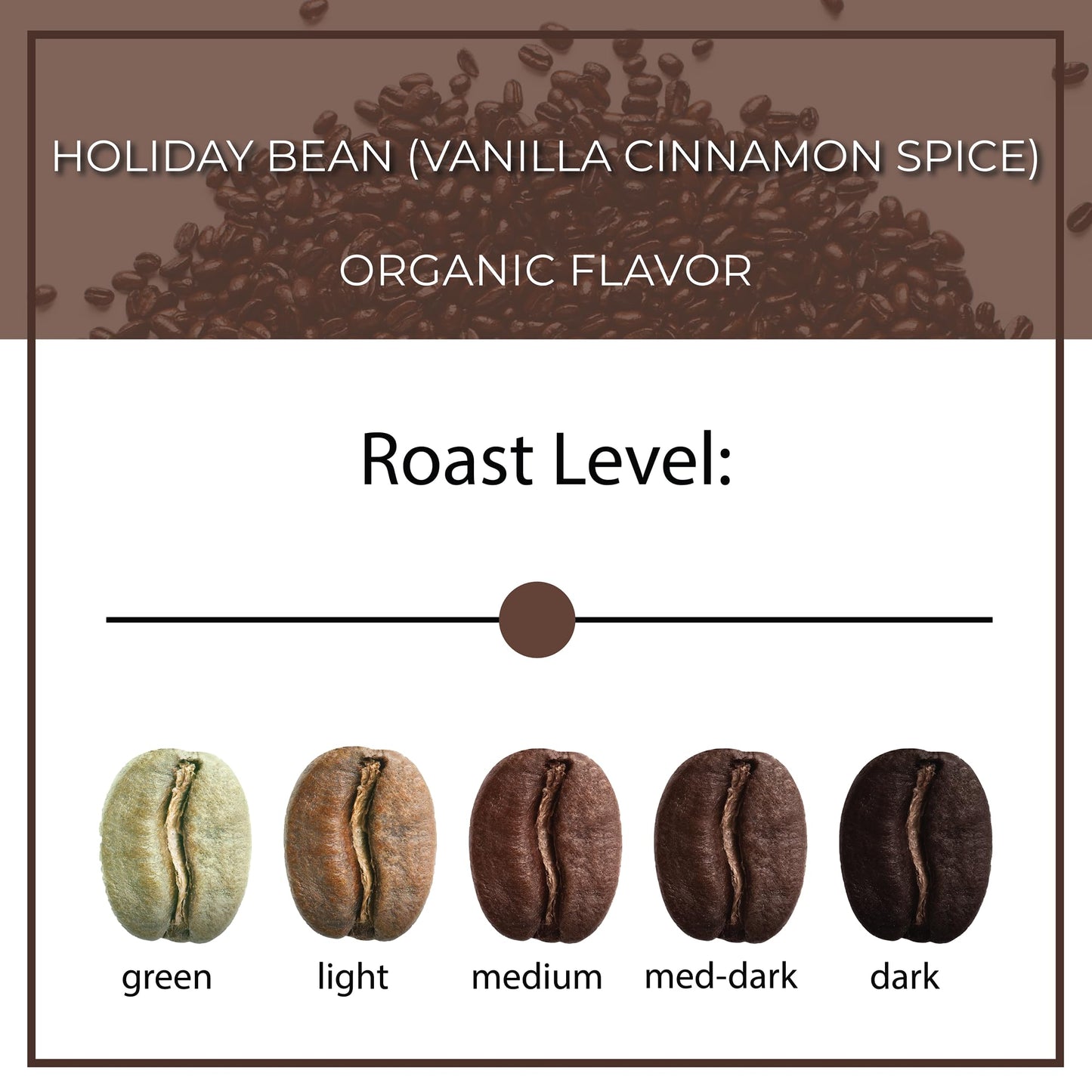 The Bean Organic Coffee Company Holiday Bean (Vanilla Cinnamon Spice), Medium Roast, Whole Bean Coffee, 16-Ounce Bag