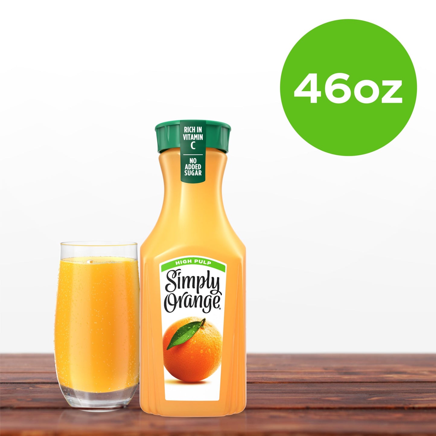 Simply Orange High Pulp Orange Juice Bottle, 46 fl oz