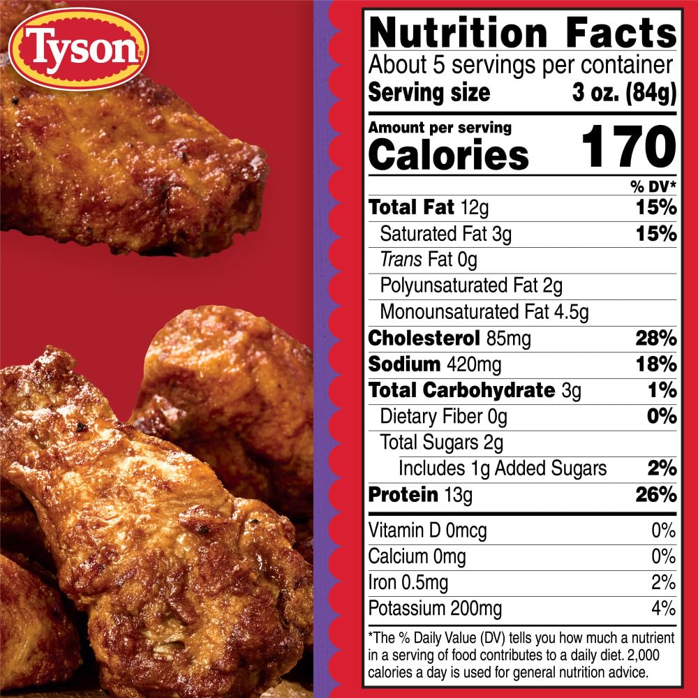 Tyson Anytizers BBQ Bone In Chicken Wings, 22 oz (Frozen)