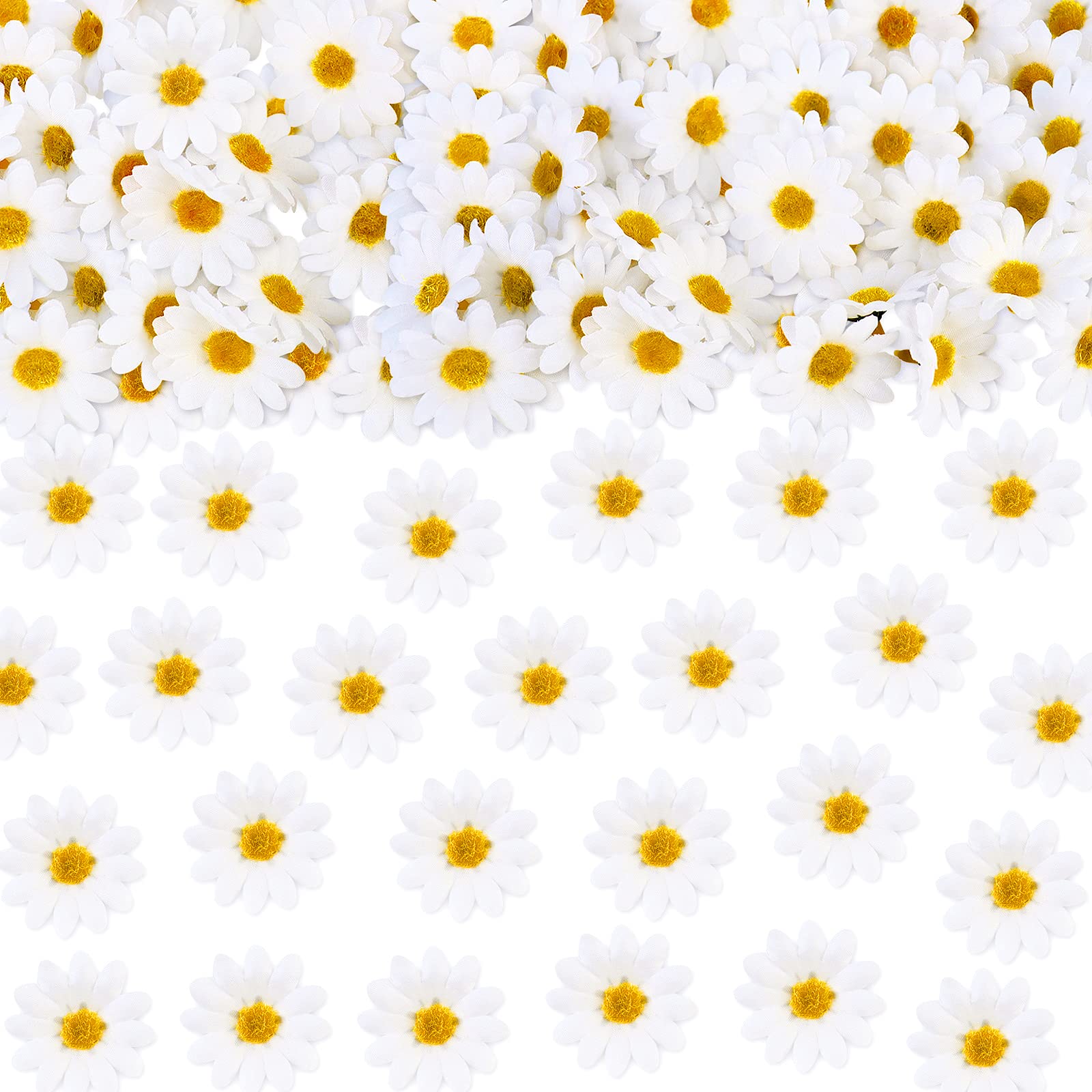 20Pcs Daisy Cupcake Toppers Artificial 3D White Daisy Cake Toppers For Girls Birthday Cake Decors Baby Shower Flower Party White Daisy Confetti Table Decorations Supplies