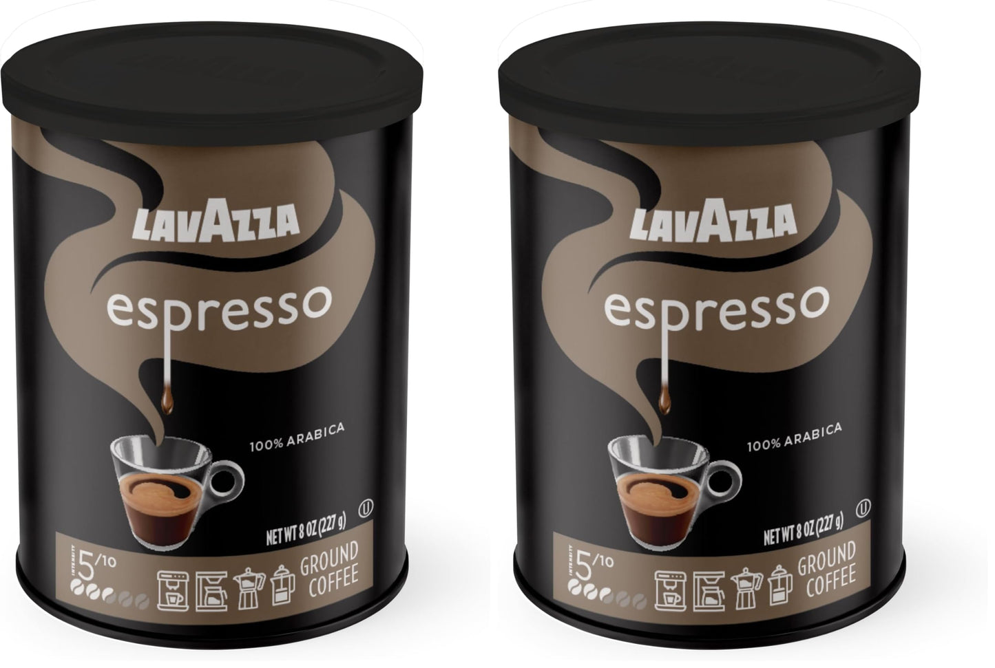 Lavazza Caffe Espresso Ground Coffee Blend, Medium Roast, 8 oz (Pack of 2)