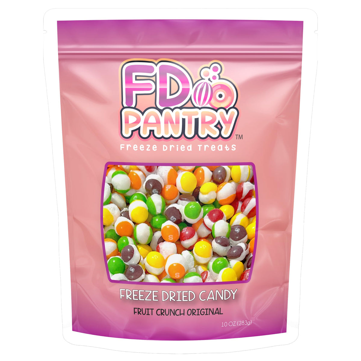 FD Pantry Fruit Crunch Original Rainbow Freeze Dried Candy - Assorted Fruit Flavors, 10 oz Pouch