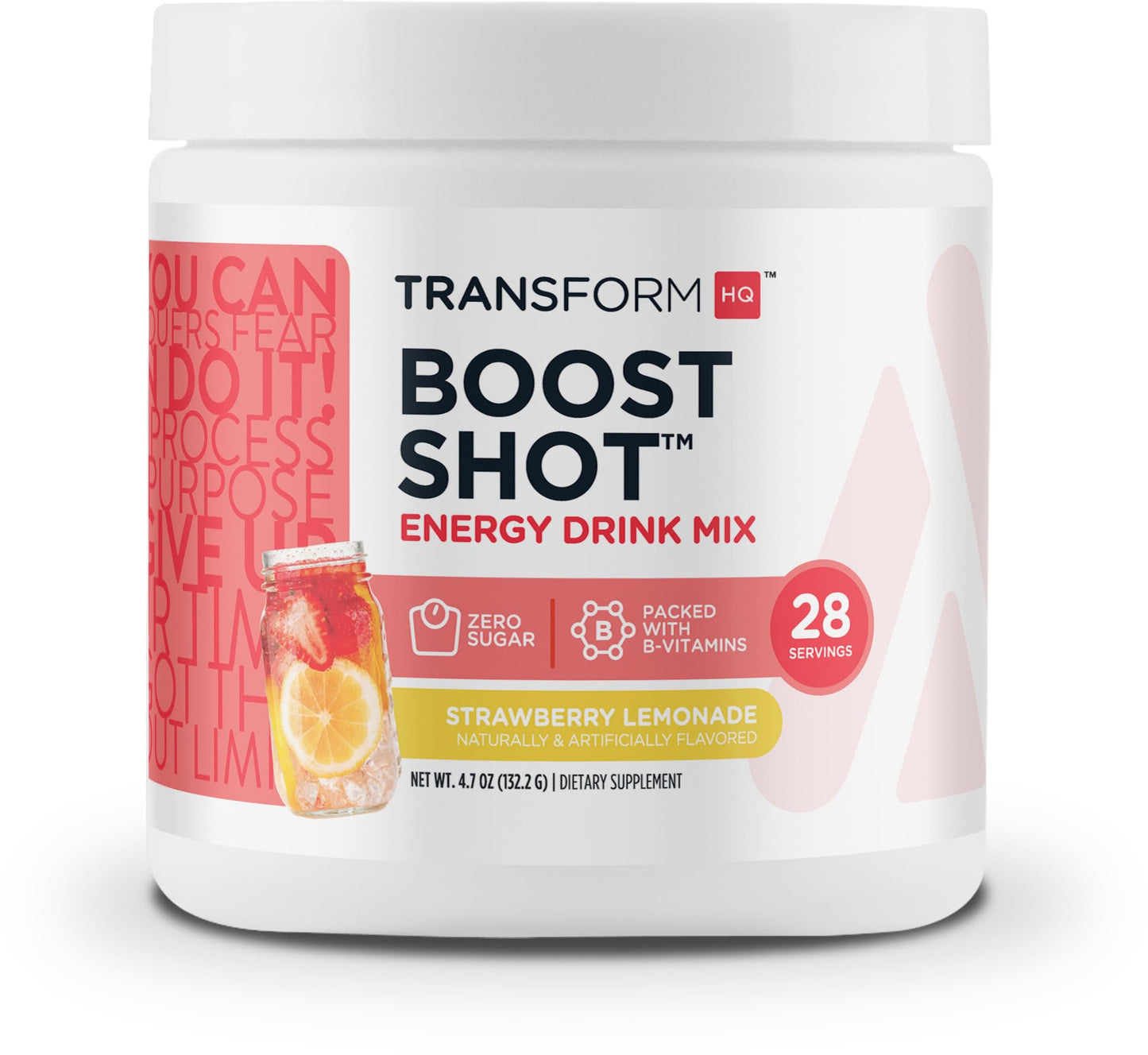 TransformHQ Energy & Focus Powder, Strawberry Lemonade, Sugar Free, Non-GMO, Gluten-Free, 4.64 Ounce (Pack of 1)