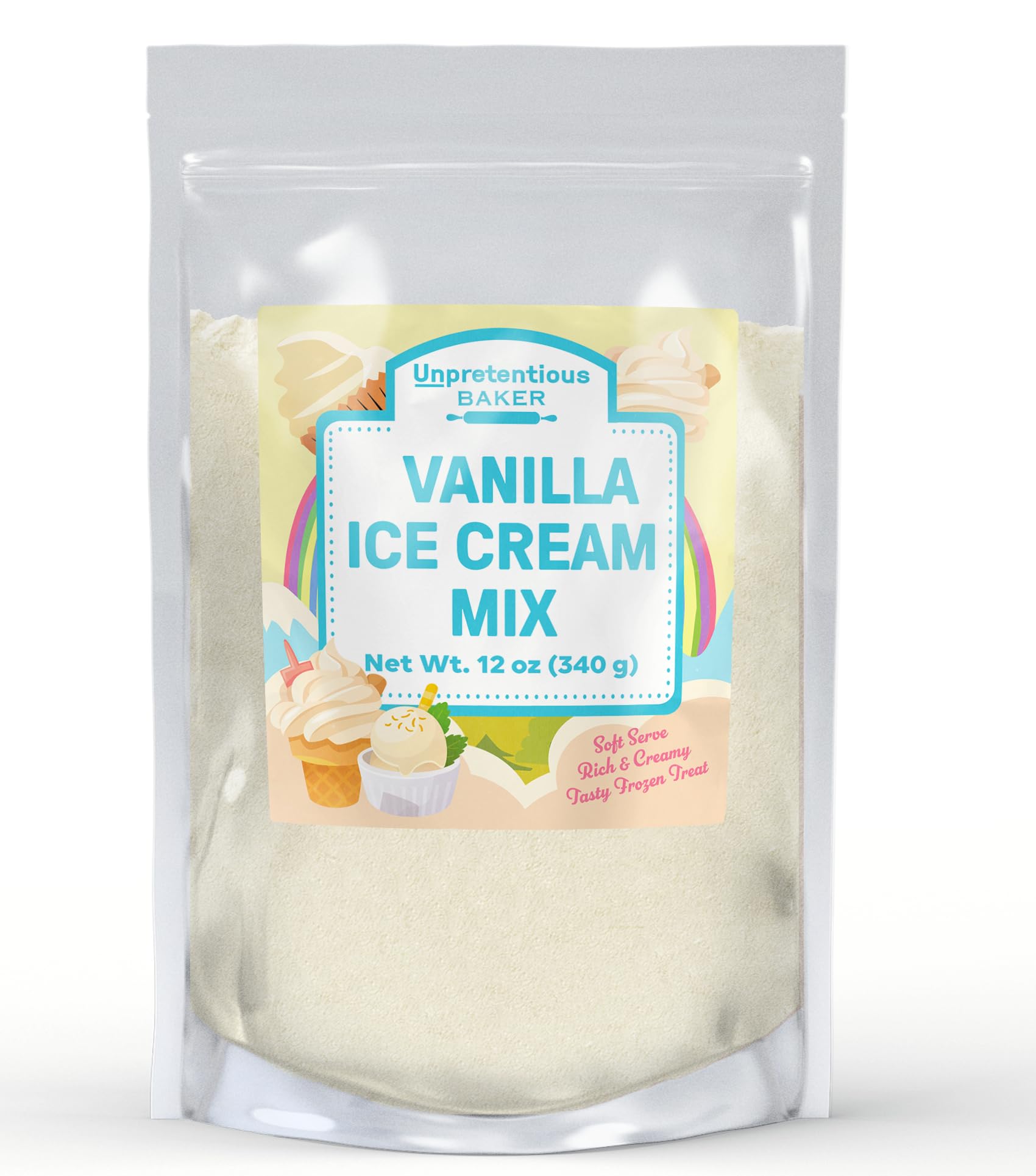 Unpretentious Vanilla Soft Serve Ice Cream Mix, 12 oz, Rich & Creamy, Homemade Ice Cream, Single Serving