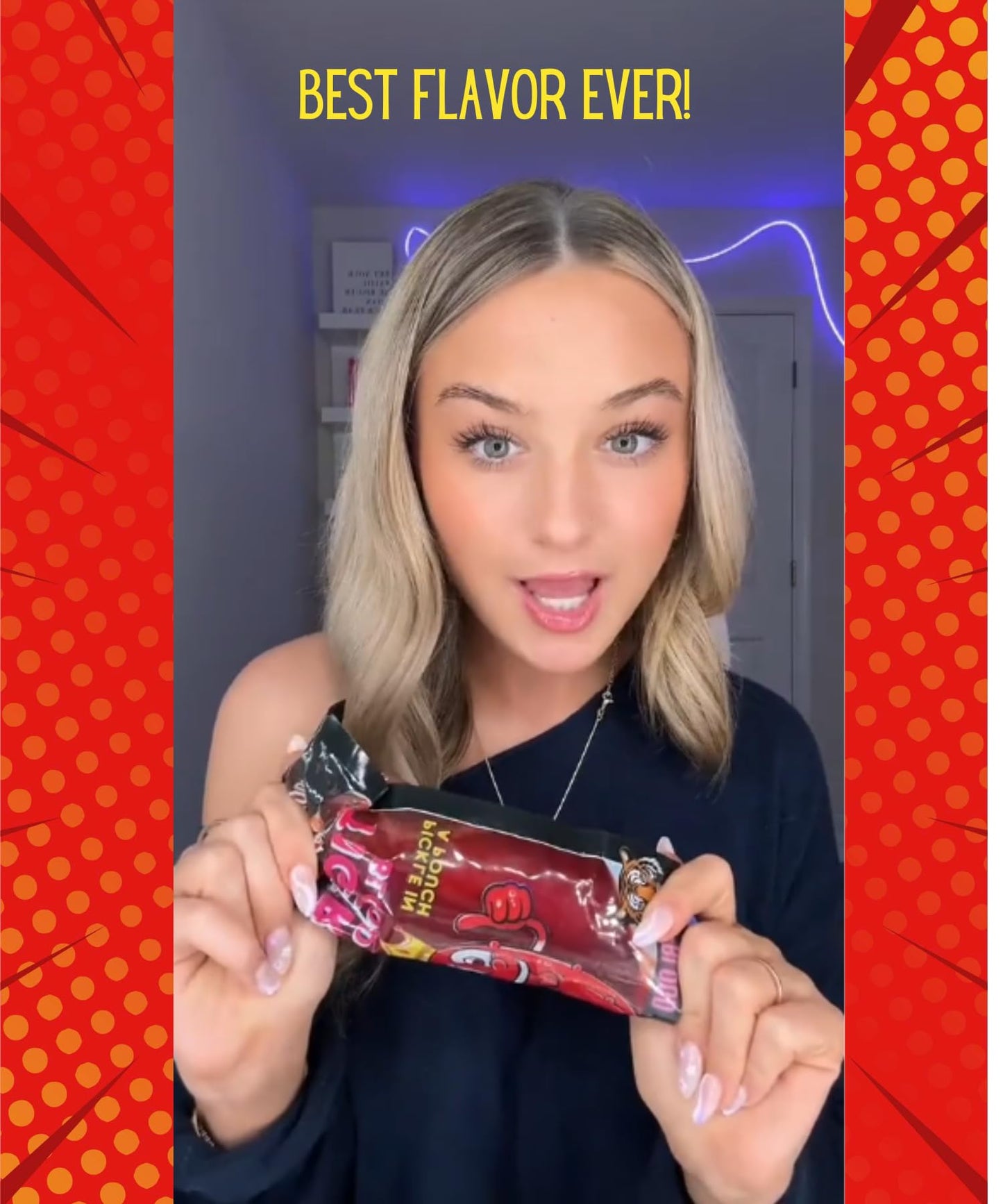 Tigers Blood Pickle In A Pouch X3 (Pack Of 3) By Food Crush. (Coconut, Cherry Flavors) Tiktok Trend Items Similar To The Chamoy